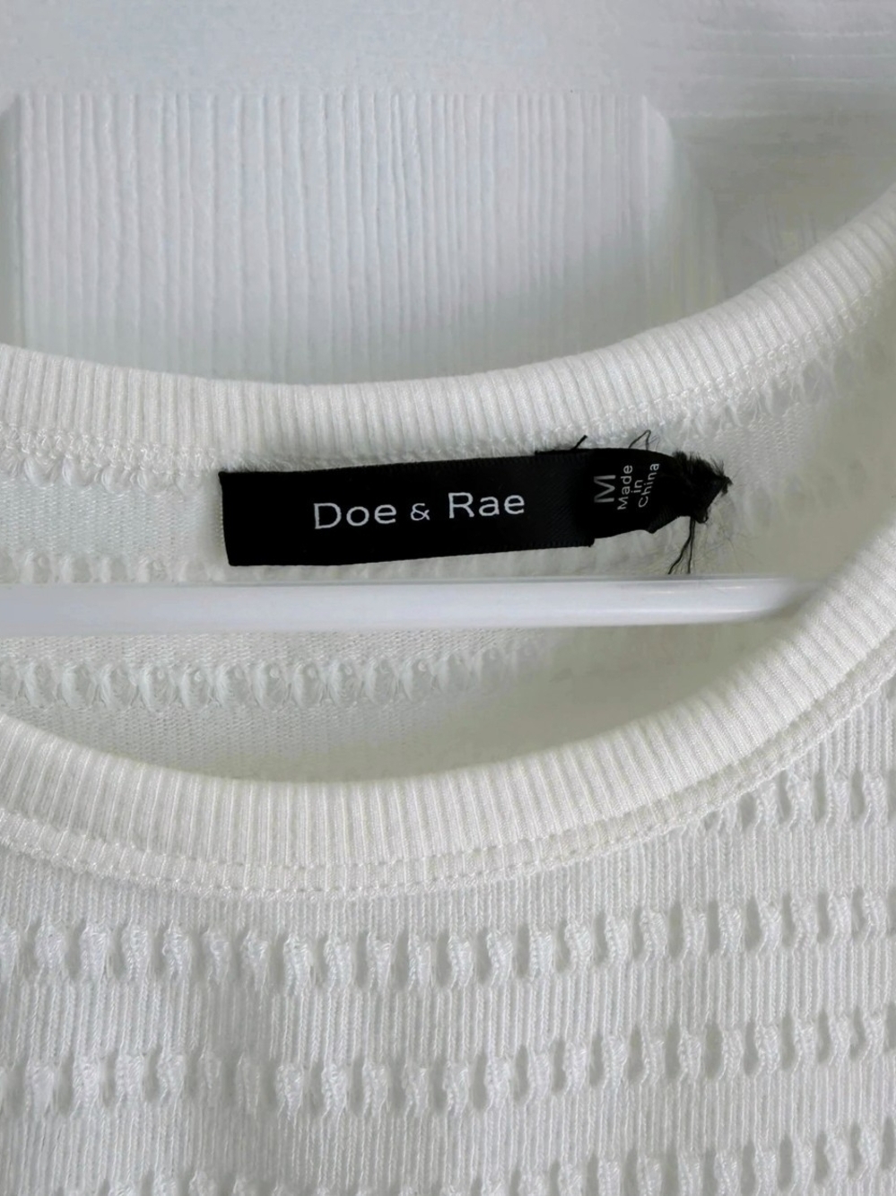 Doe & Rae Cream Textured Knit Tank Top - Picture 2 of 3